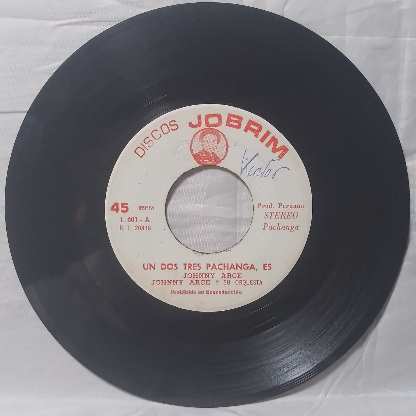 single 7" Johnny Arce Y Su Orquesta Uno Dos Tres Pachanga Es / Una Aventura Más made peru latin salsa