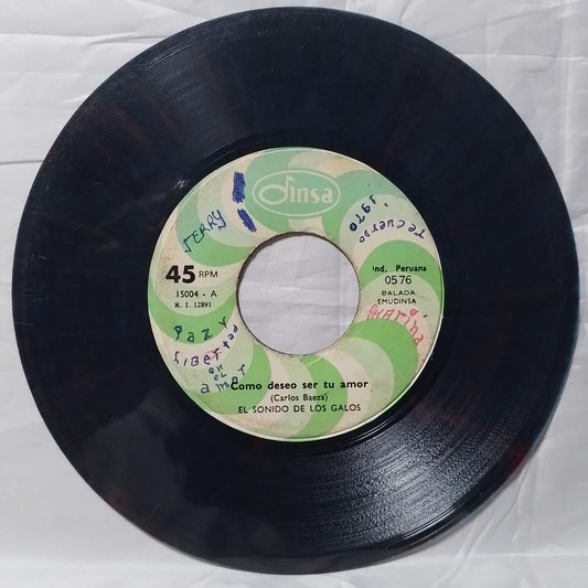 single 7" El Sonido De Los Galos Como Deseo Ser Tu Amor made peru 1970 latin pop