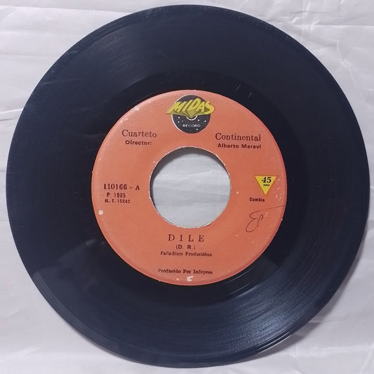 single 7" Cuarteto Continental Dile / Desden made peru 1985 latin cumbia