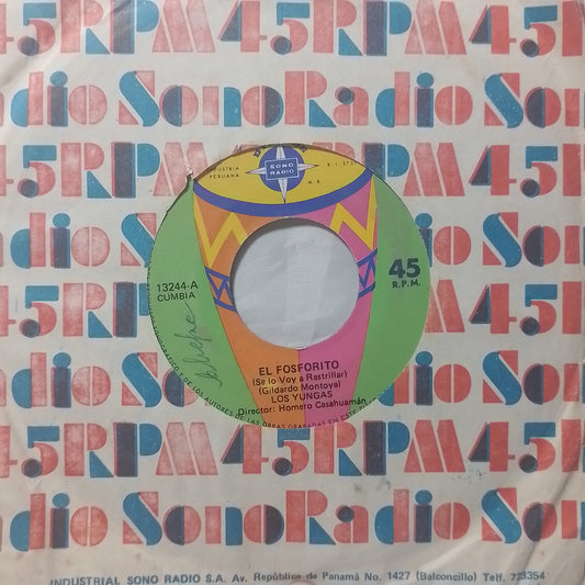 single 7" Los Yungas El Fosforito / el muñeco made peru con funda original latin Cumbia