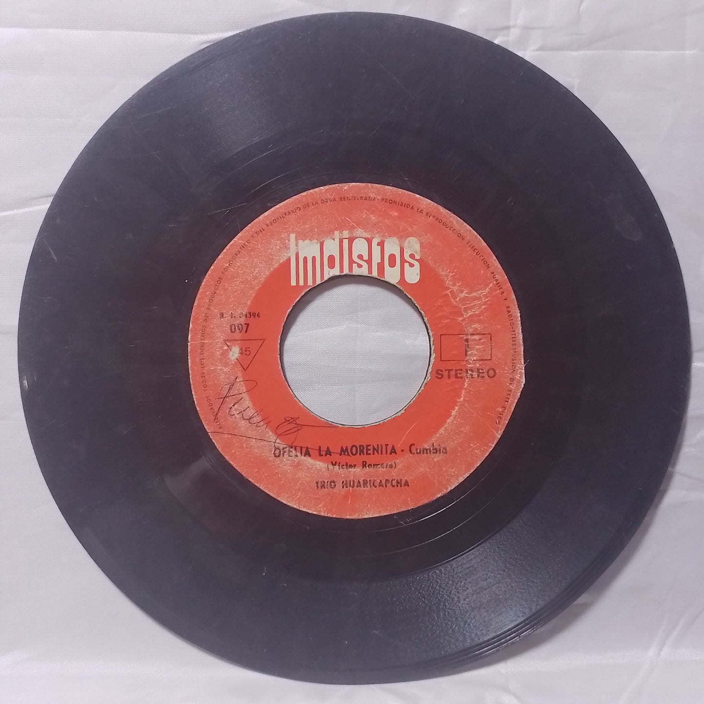 single 7" Trio Huaricapcha Ofelia La Morenita / Me Voy Pa' La Habana made peru latin Cumbia