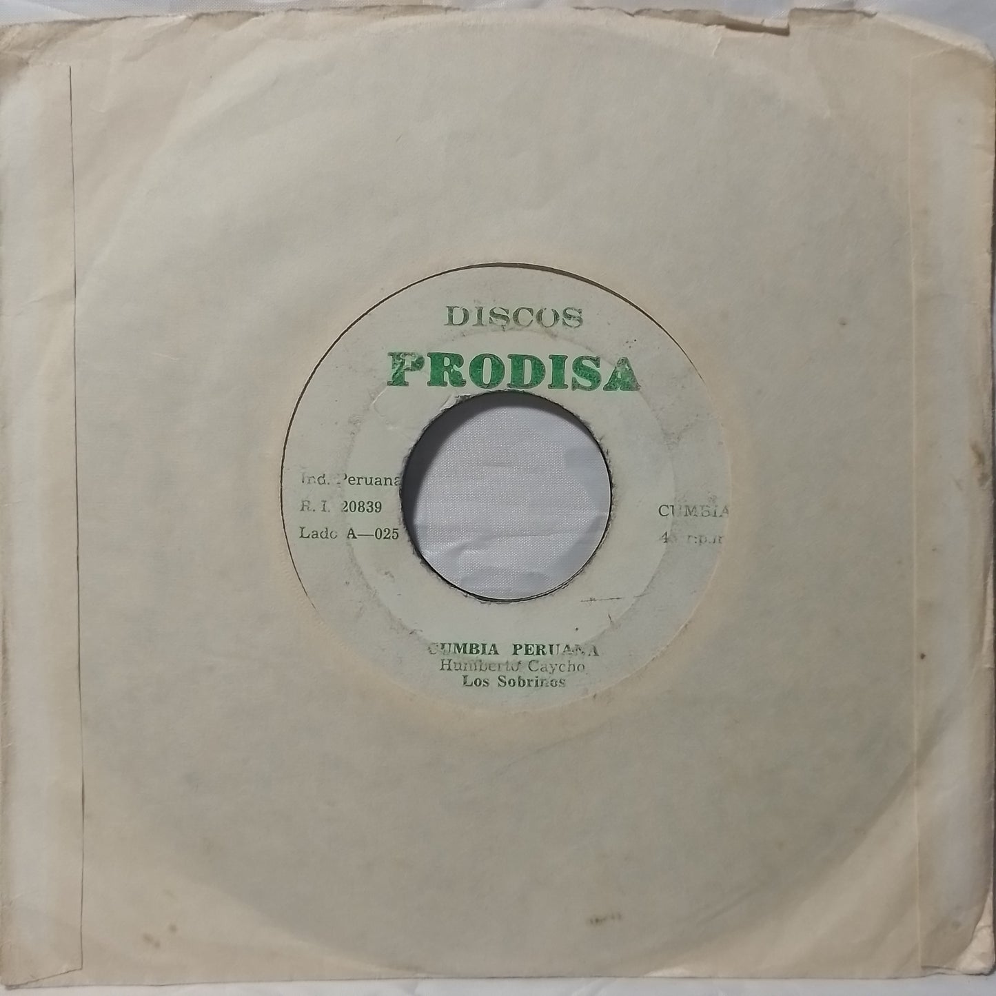 single 7" Los Sobrinos cumbia peruana / carmen rosa made peru con funda original latin cumbia