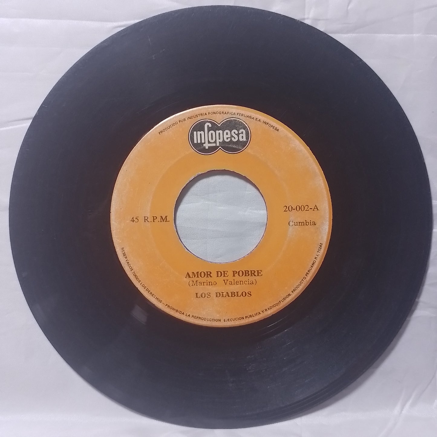 single 7" Los Diablos Rojos Amor De Pobre / flor de amor made peru 1977 latin Cumbia