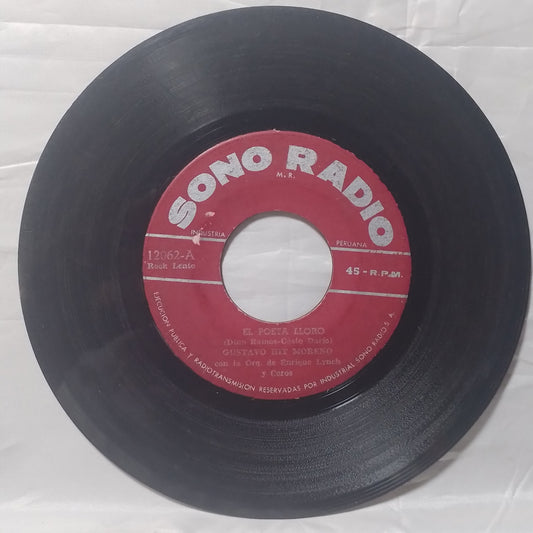 single 7" Gustavo Hit Moreno El Poeta Lloró / fue la luna made peru 1964 latin rock