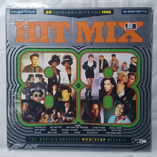 x2 lp Hit Mix 88 non stop 60 hits de 1988 the hollies michael jackson rick astley made inglaterra 1988 varios