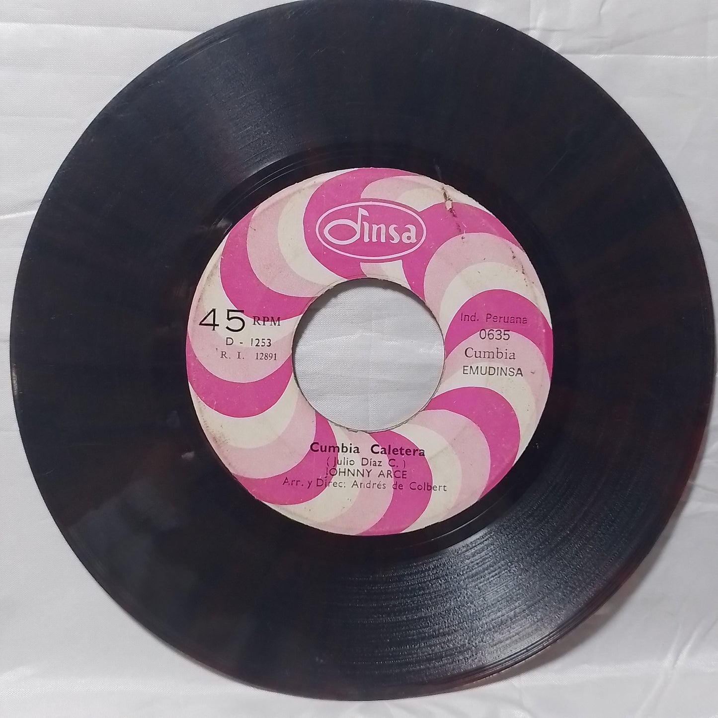 single 7" Johnny Arce Cumbia Caletera / week end made peru latin cumbia