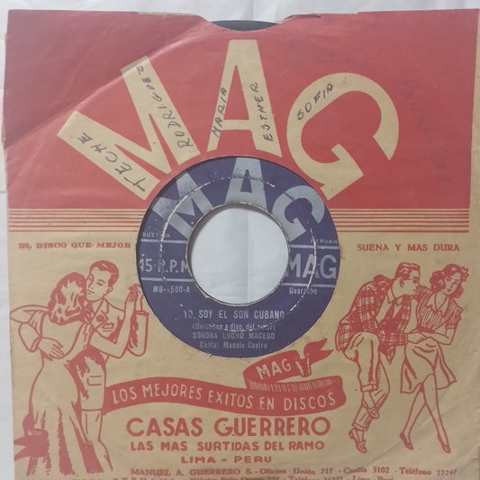 single 7" sonora lucho macedo yo soy el son cubano / noche de farra made peru con funda original latin guaracha