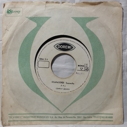 single 7" Compay Quinto Ocanasordi / La Rumba Del Chinito made peru 1968 con funda original latin rumba guaracha