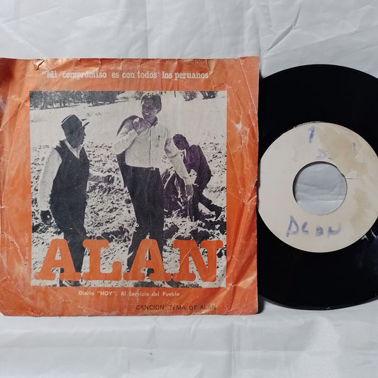 single 7" alan garcia tema de alan por jose escajadillo made peru 1980 con funda original pop