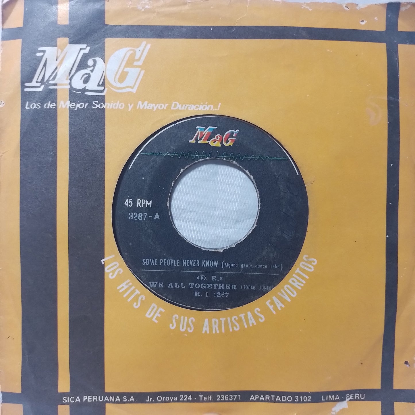 single 7" We All Together Some People Never Know / tomorrow made peru 1972 con funda original latin rock