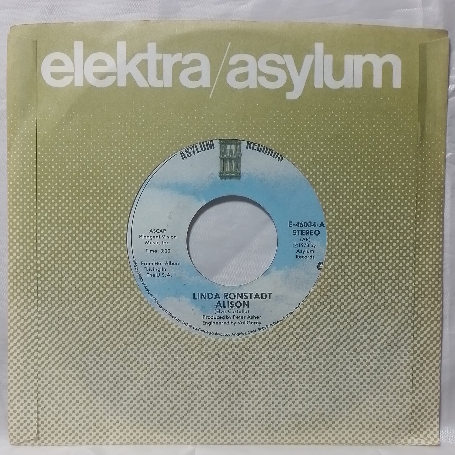 single 7" Linda Ronstadt Alison / mohammeds radio made usa 1979 con funda original pop rock