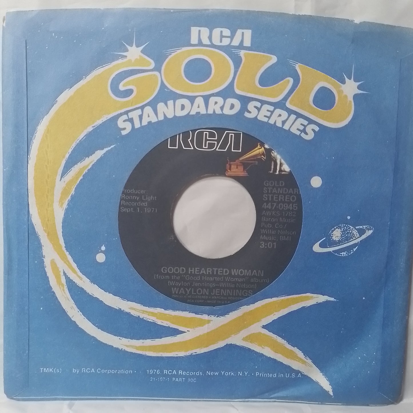 single 7" Waylon Jennings Good Hearted Woman / Sweet Dream Woman made usa 1971 con funda original country