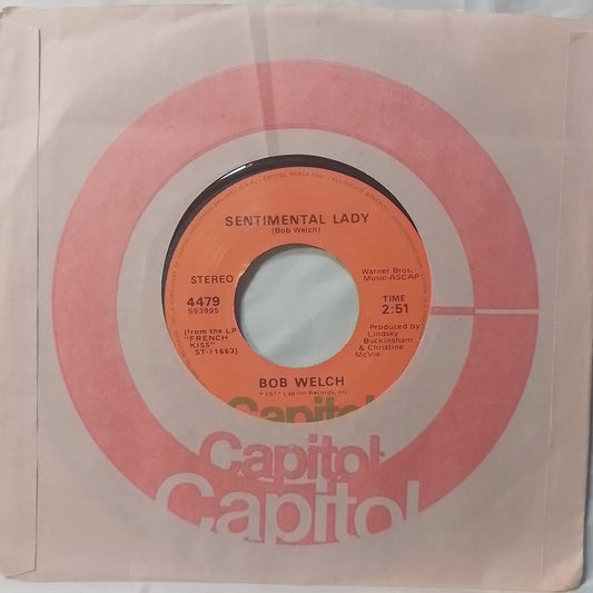 single 7" Bob Welch Sentimental Lady / Hot Love Cold World made usa 1977 con funda original pop rock