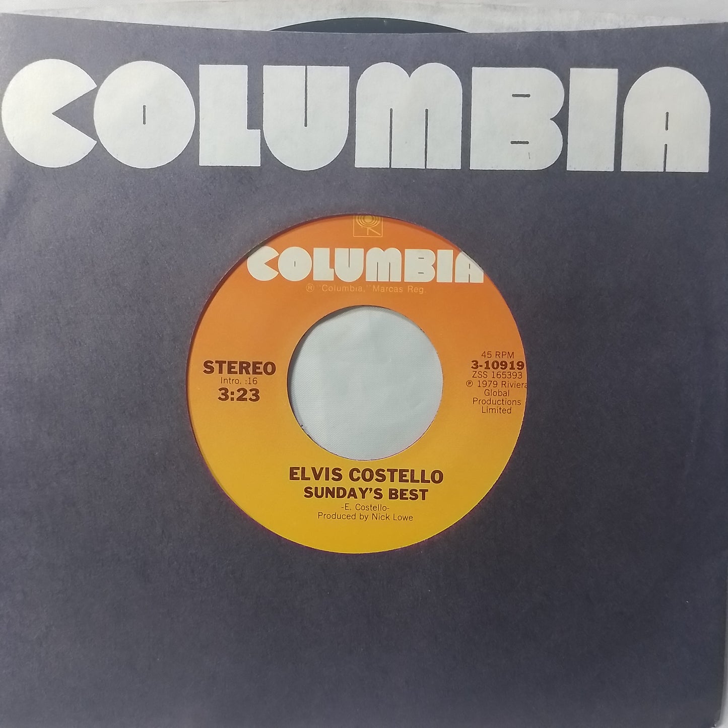 single 7" Elvis Costello Accidents Will Happen / Sunday's Best made usa 1979 con funda original rock