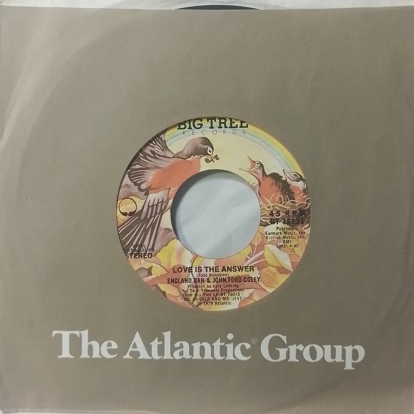 single 7" England Dan & John Ford Coley Love Is The Answer / Running After You made usa 1979 con funda original pop rock