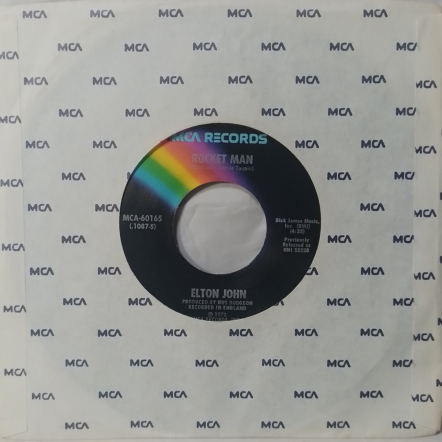 single 7" Elton John Rocket Man / Suzie made usa 1972 con funda original rock