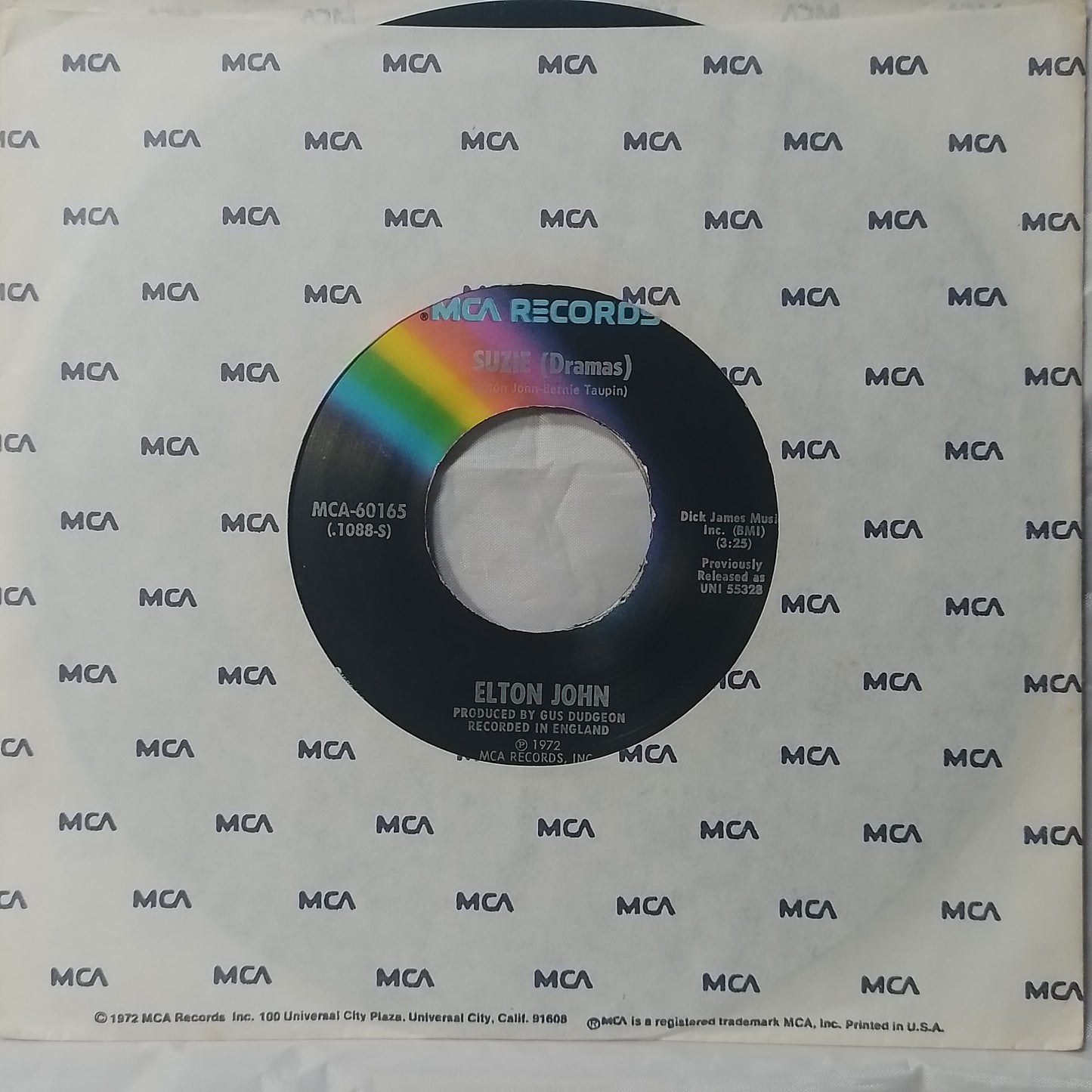 single 7" Elton John Rocket Man / Suzie made usa 1972 con funda original rock