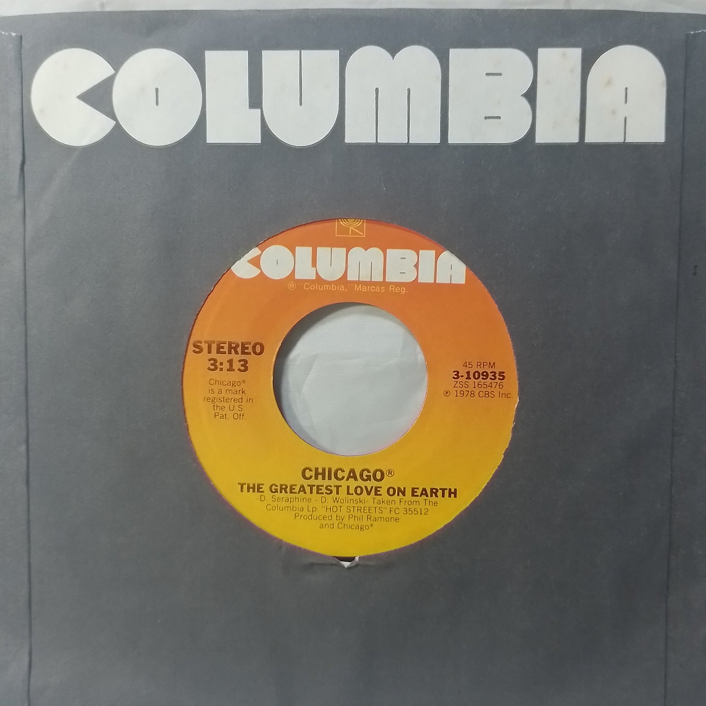 single 7" Chicago Gone Long Gone / The Greatest Love On Earth made usa 1979 con funda original pop rock