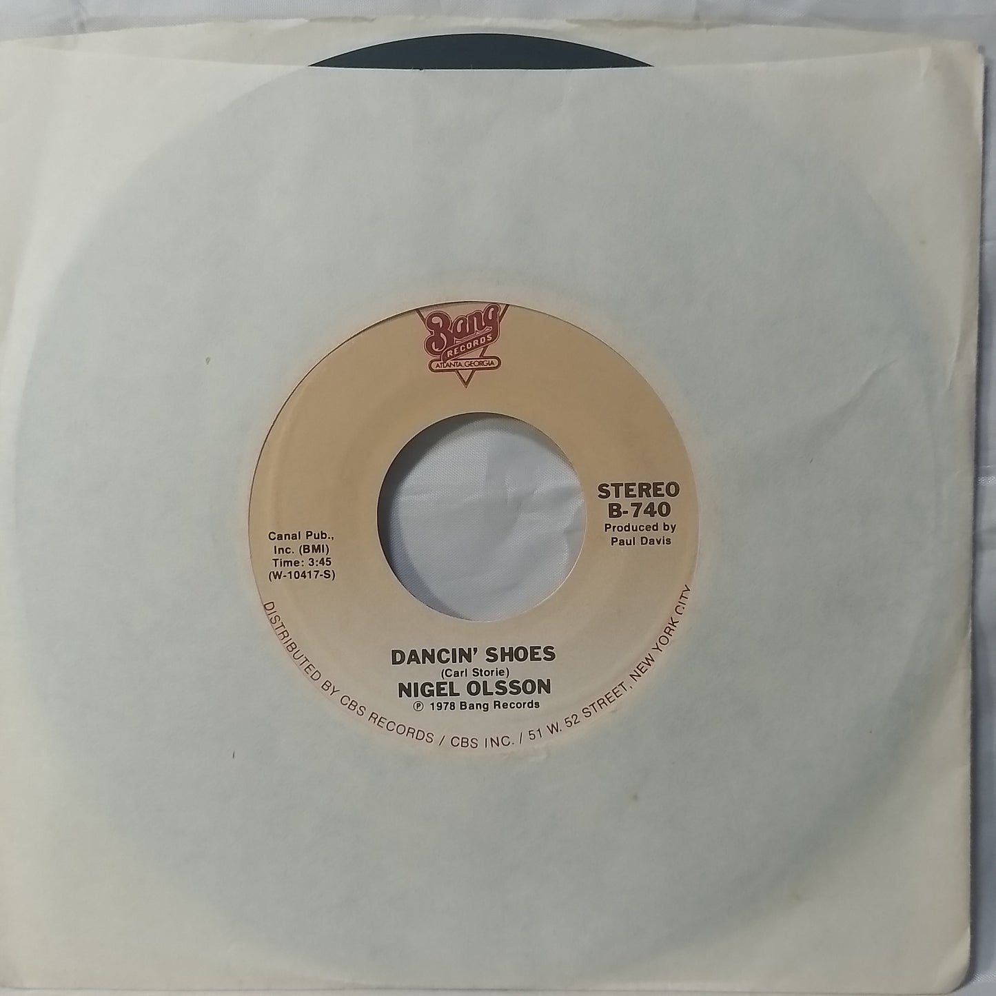 single 7" Nigel Olsson Dancin' Shoes / Living In A Fantasy made usa 1978 con funda original rock