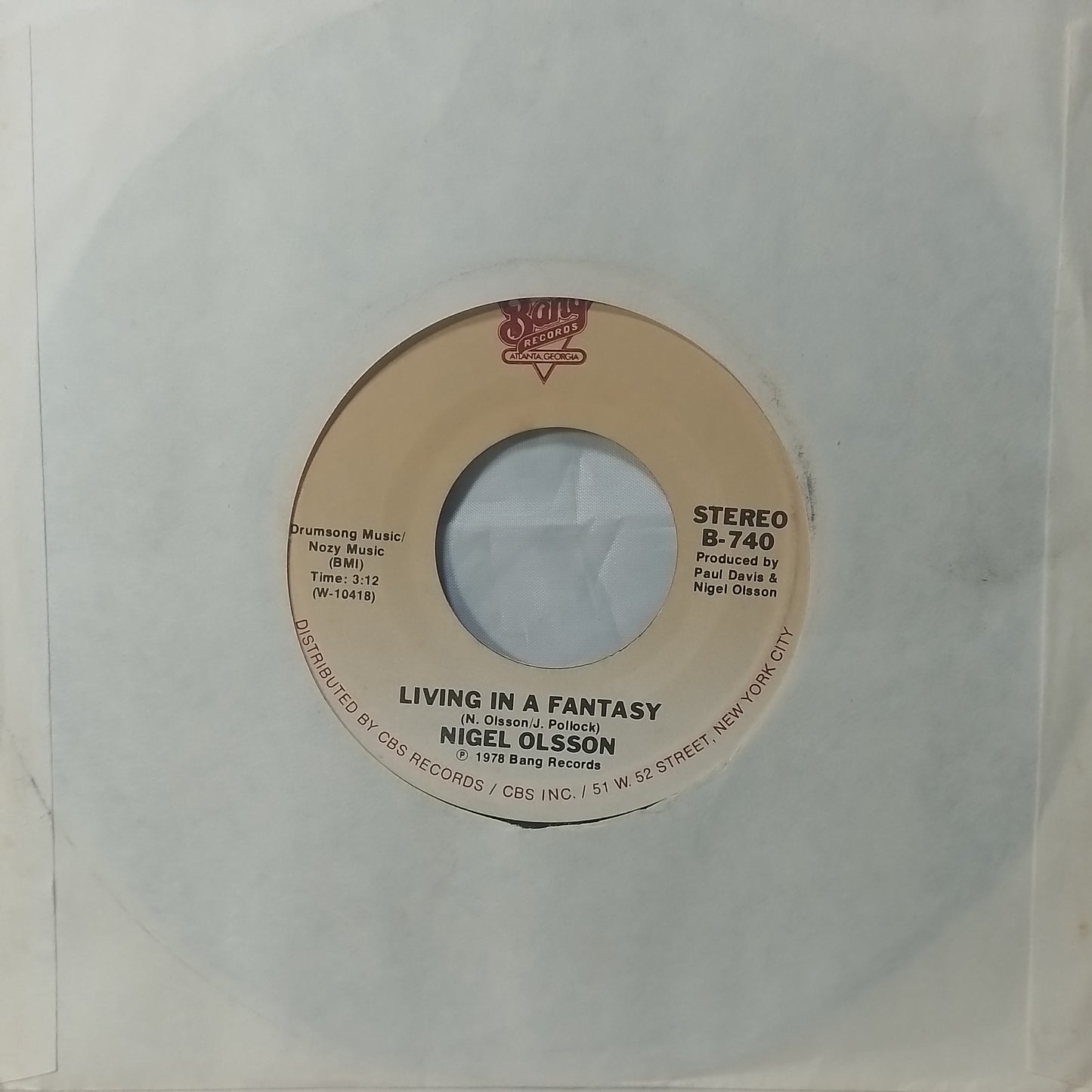 single 7" Nigel Olsson Dancin' Shoes / Living In A Fantasy made usa 1978 con funda original rock