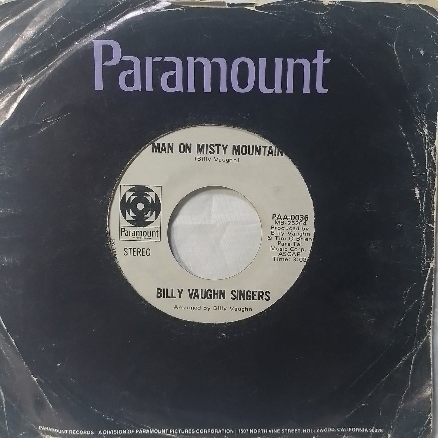 single 7" The Billy Vaughn Singers Boulevard Saint Michelle/ Man On Misty Mountain made usa con funda original jazz