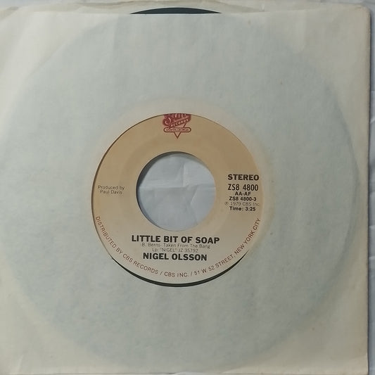 single 7" Nigel Olsson Little Bit Of Soap / Thinking Of You made usa 1979 con funda original soul pop rock