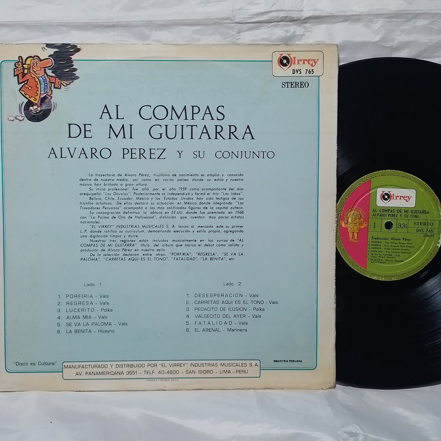 lp Alvaro Perez Y Su Conjunto Al Compas De Mi Guitarra made peru huayno folk