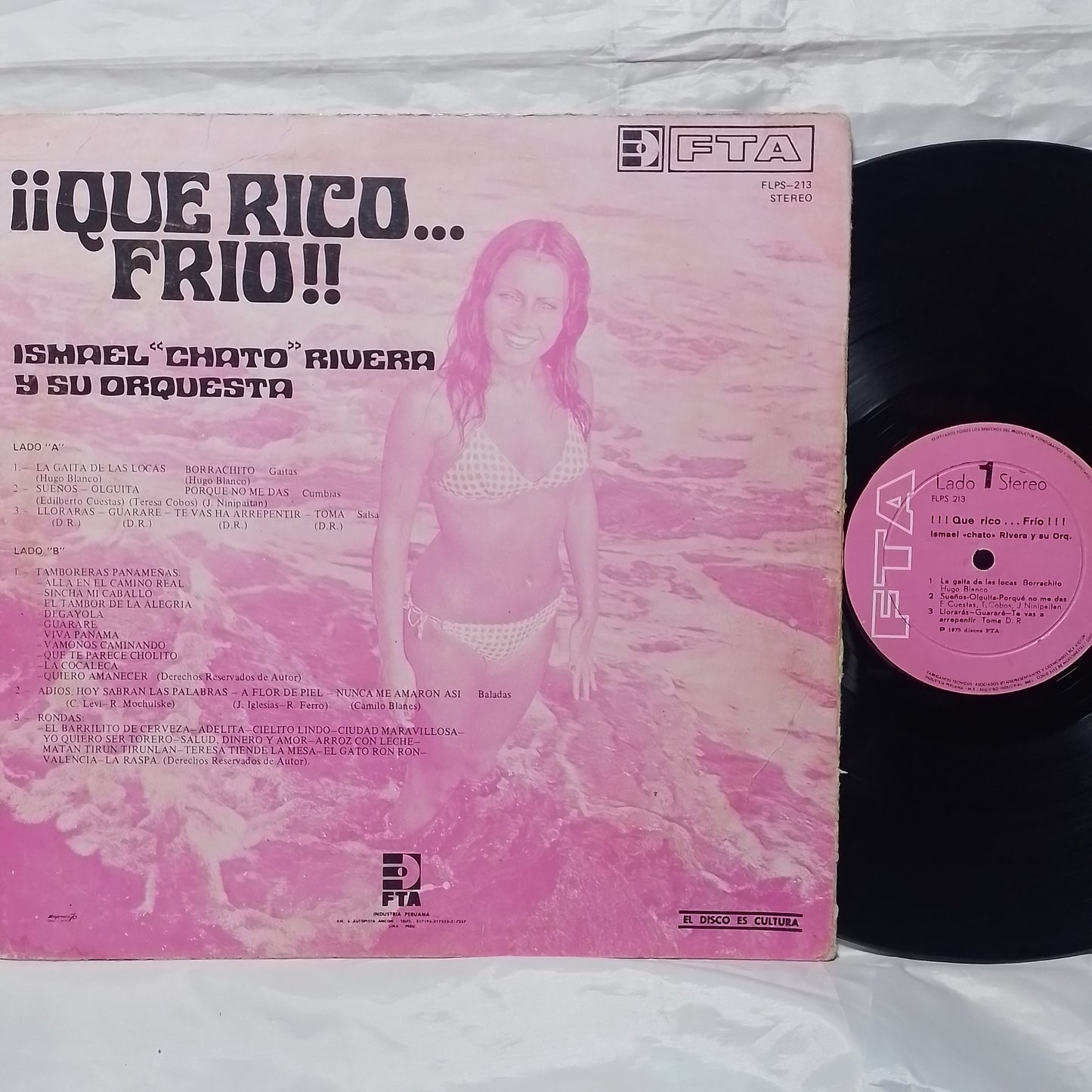 lp Ismael Chato Rivera Y Su Orquesta Que Rico Frio made peru 1975 latin cumbia