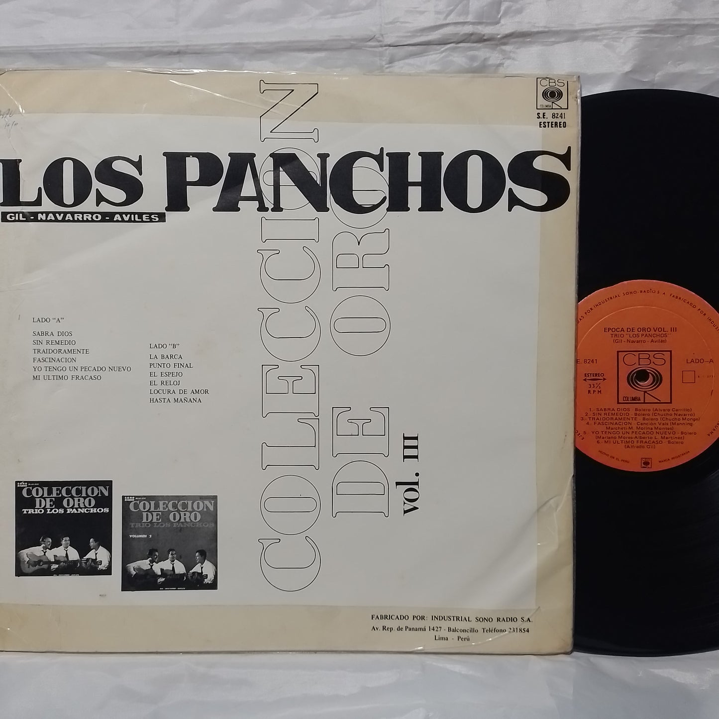 lp Trio Los Panchos Coleccion De Oro Vol 3 made peru 1966 bolero latin