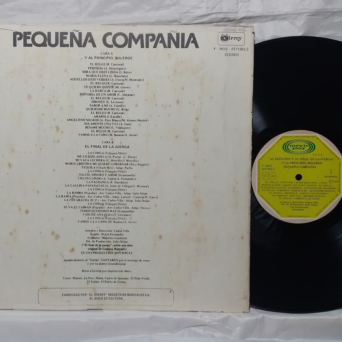 lp Pequeña Compañía Al Principio Boleros Y Al Final La Juerga made peru 1979 latin pop