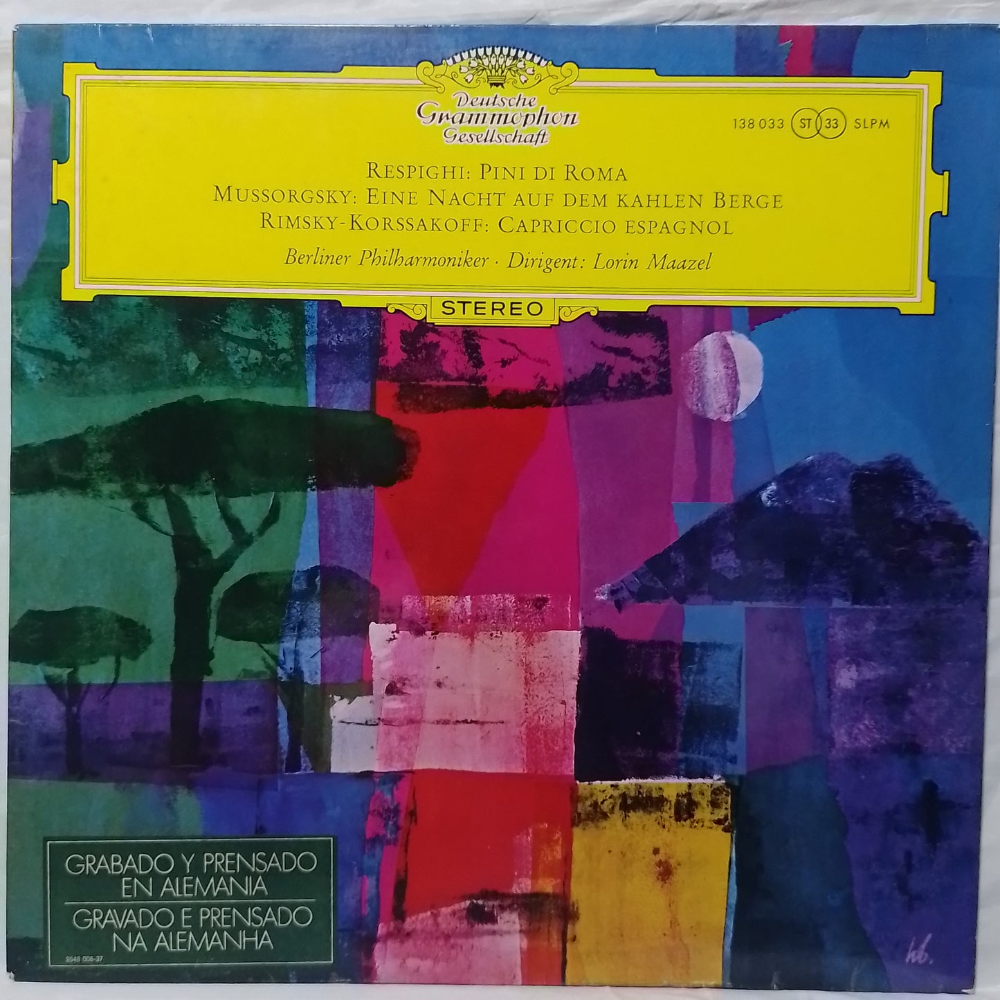 lp Respighi Mussorgsky Rimsky Korssakoff Berliner Philharmoniker Lorin Maazel Pini Di Roma made alemania clasico