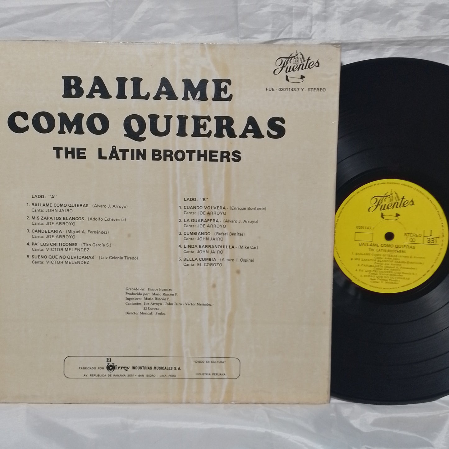 lp The Latin Brothers Bailame Como Quieras made peru 1977 latin salsa