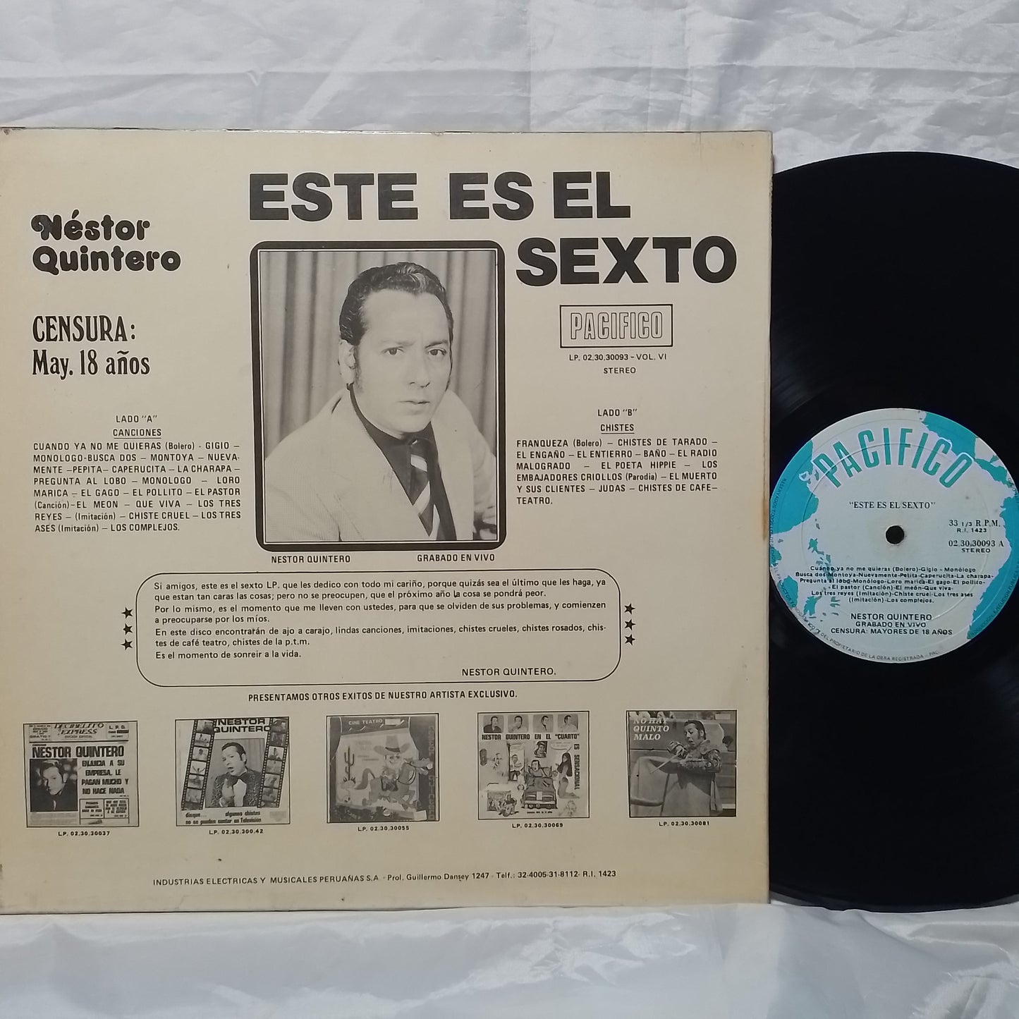 lp nestor quintero este es el sexto made peru 1978 comedia