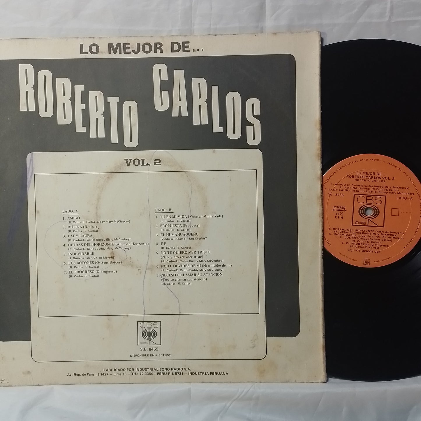 lp roberto carlos lo mejor made peru 1975 balada latin