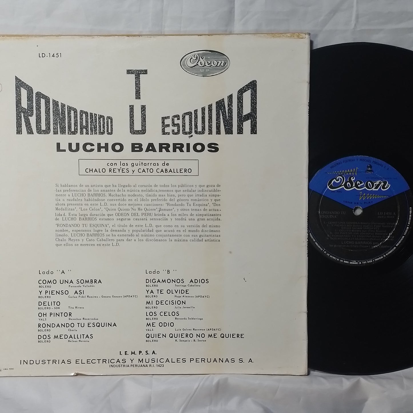 lp lucho barrios rondando tu esquina made peru 1964 criolla folk