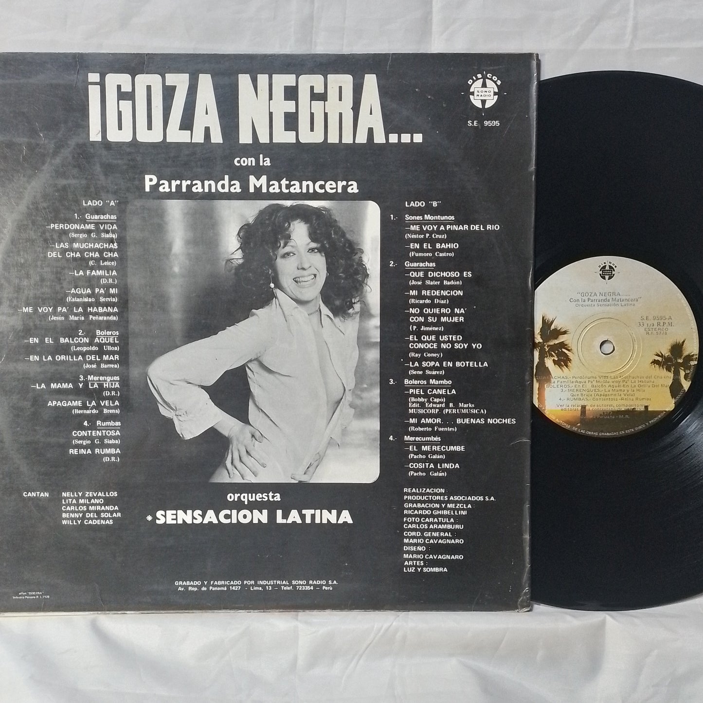 lp Orquesta Sensacion Latina Goza Negra Con la Parranda Matancera made peru 1977 merengue charanga latin