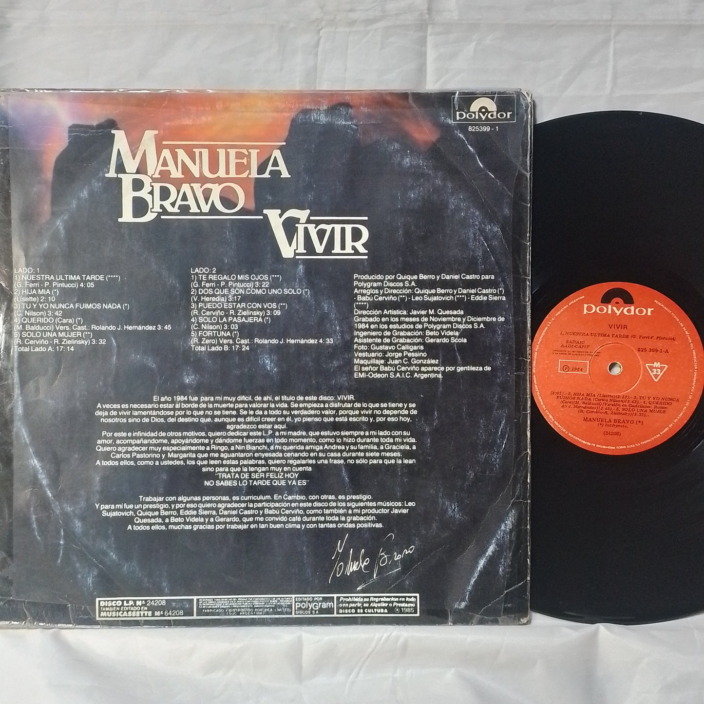 lp Manuela Bravo Vivir made argentina 1984 pop rock latin