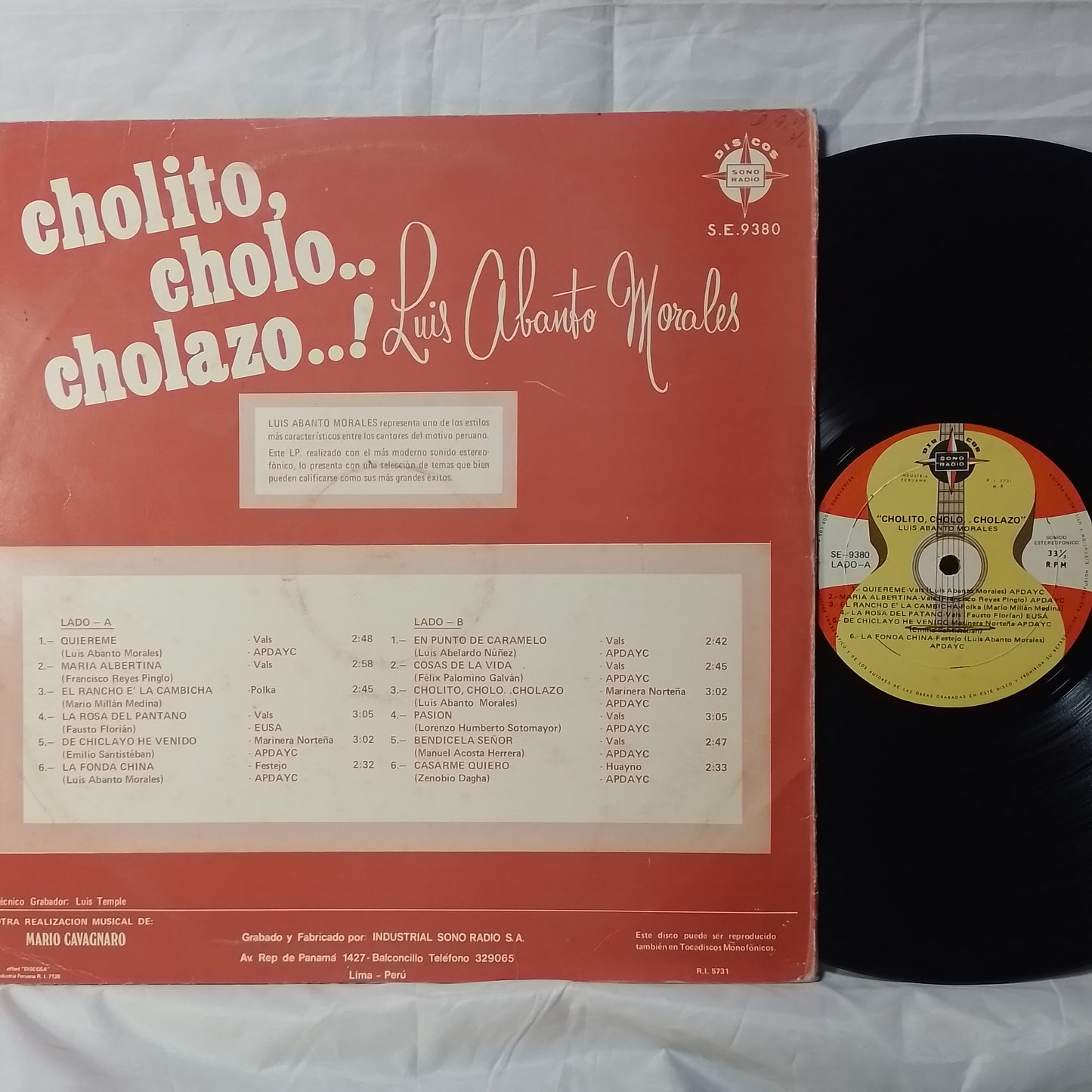 lp Luis Abanto Morales Cholito Cholo Cholazo made peru 1971 criolla folk