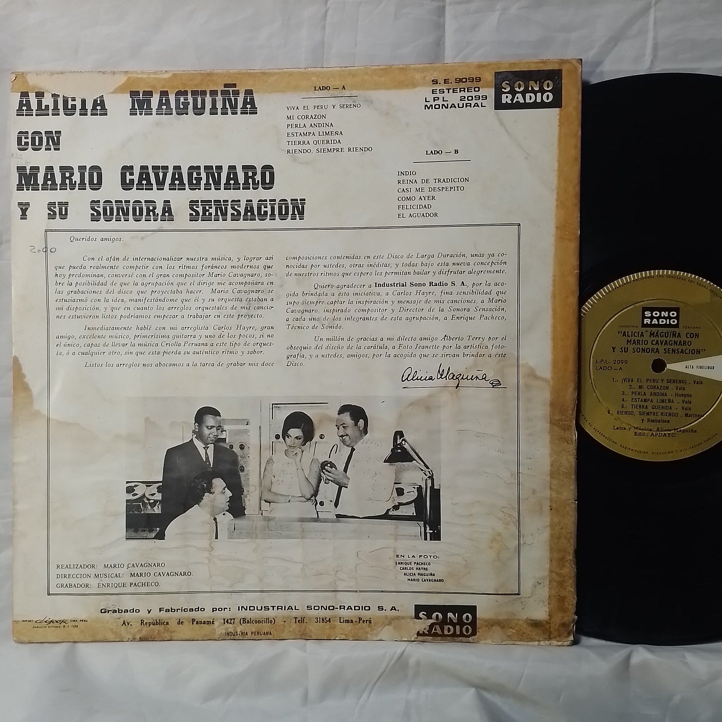 lp Alicia Maguiña Con Mario Cavagnaro Y Su Sonora Sensación made peru 1965 criolla folk