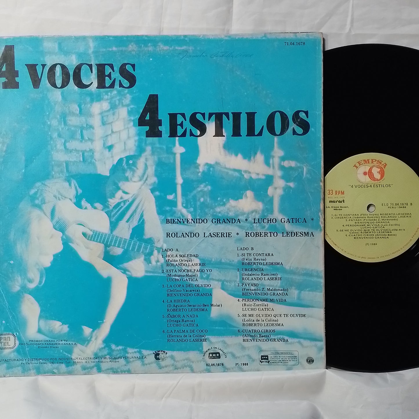 lp 4 voces 4 estilos bienvenido granda lucho gatica rolando la serie varios made peru 1988 balada latin