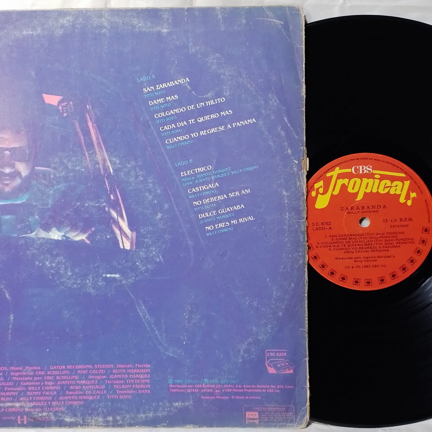 lp Willy Chirino Zarabanda made peru 1985 latin salsa