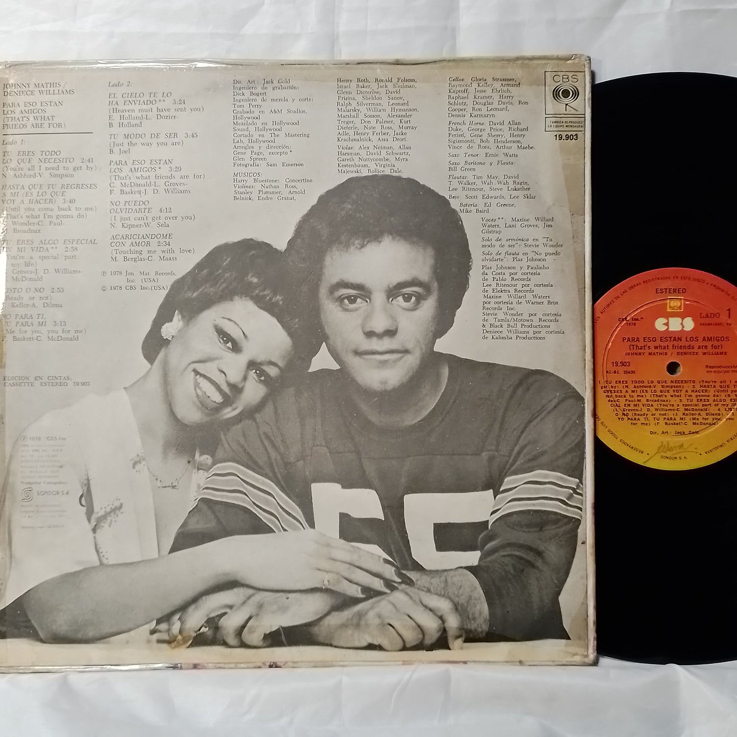 lp Johnny Mathis & Deniece Williams Para Eso Están Los Amigos made uruguay 1978 funk soul pop