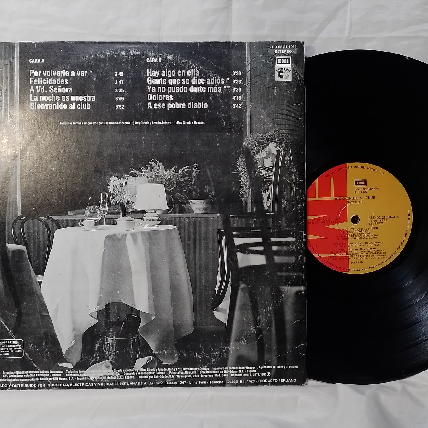 lp Dyango Bienvenido Al Club made peru 1983 con insert balada español