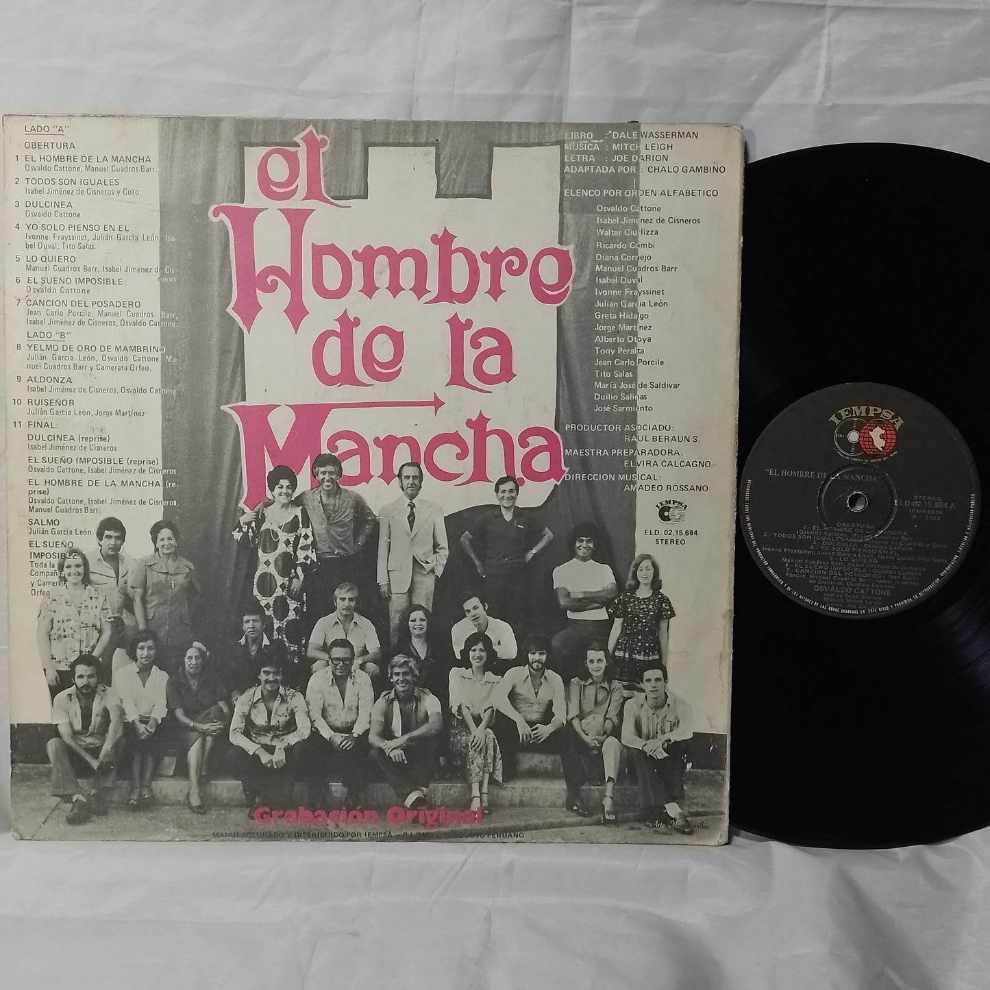 lp Osvaldo Cattone El Hombre De La Mancha made peru 1979 musical