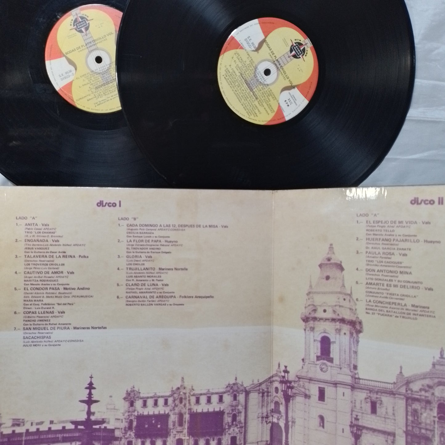 x2 lp Bodas De Plata La Canción Peruana Vol 2 trio los chamas jesus vasquez luis abanto morales varios made peru 1975 criollo folk