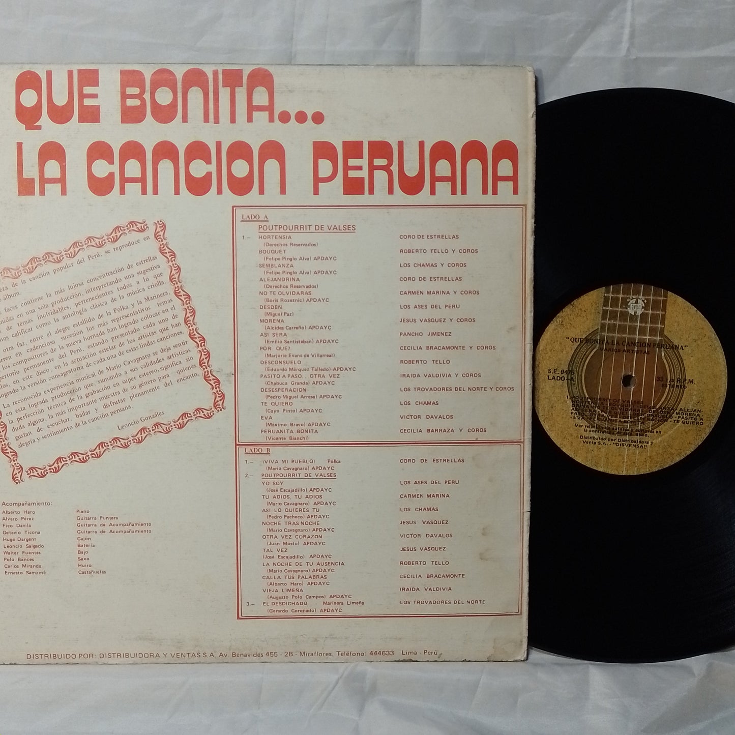 lp Que Bonita La Canción Peruana jesus vasquez los chamas roberto tello varios made peru 1974 criollo folk