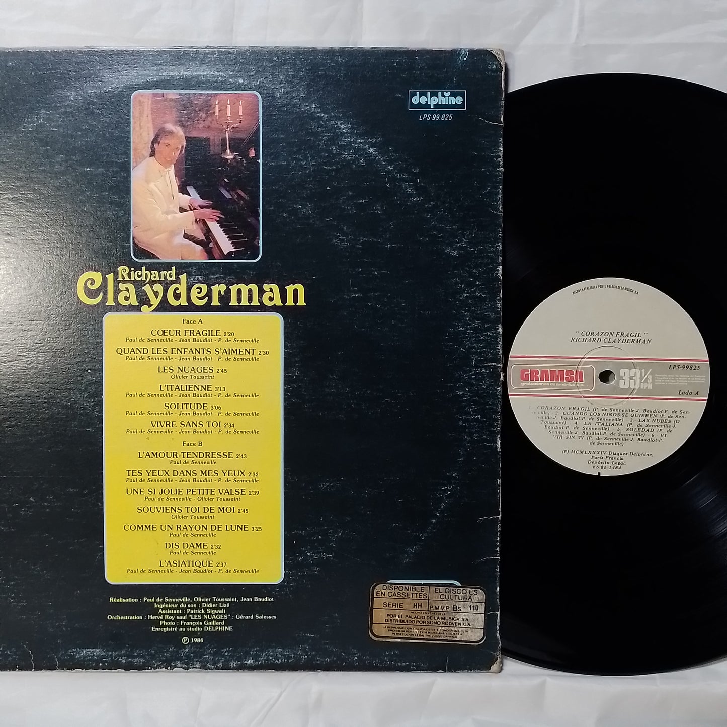 lp richard clayderman corazon fragil made venezuela 1984 instrumental