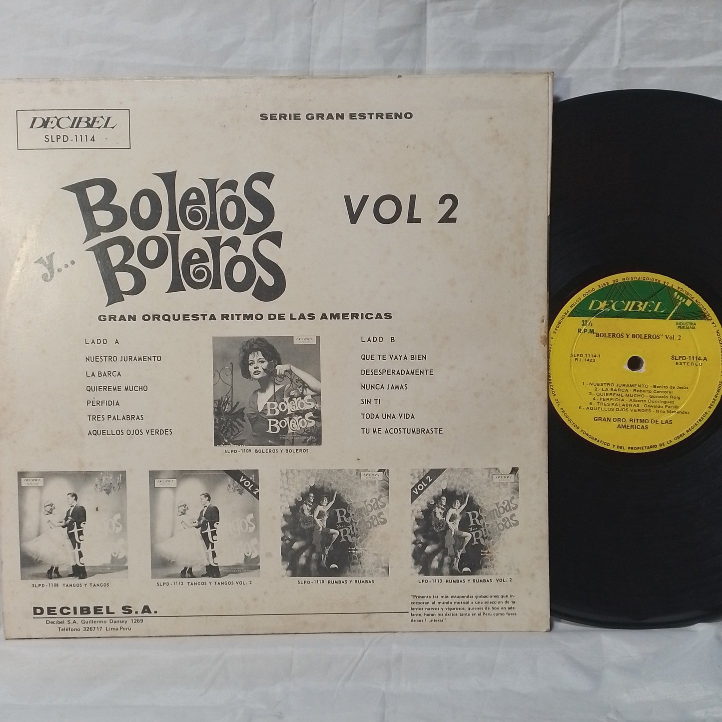 lp Gran Orquesta Ritmo De Las Americas boleros y boleros vol 2 made peru 1960 bolero latin