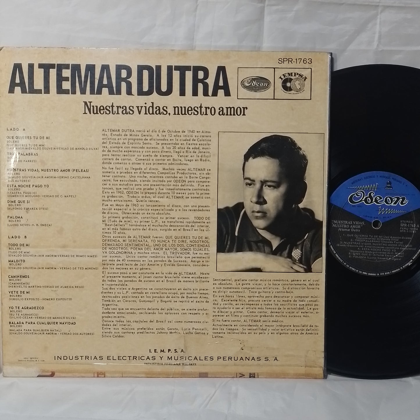 lp Altemar Dutra Nuestras Vidas Nuestro Amor made peru 1970 latin bolero