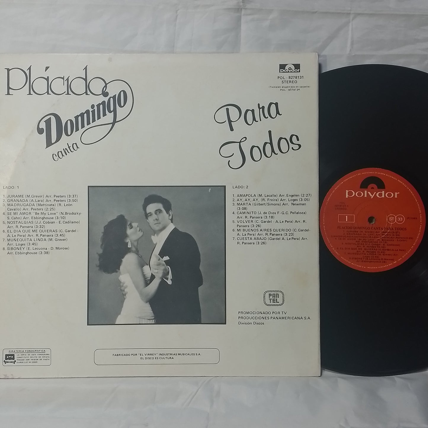 lp Placido Domingo Canta Para Todos made peru 1983 opera balada